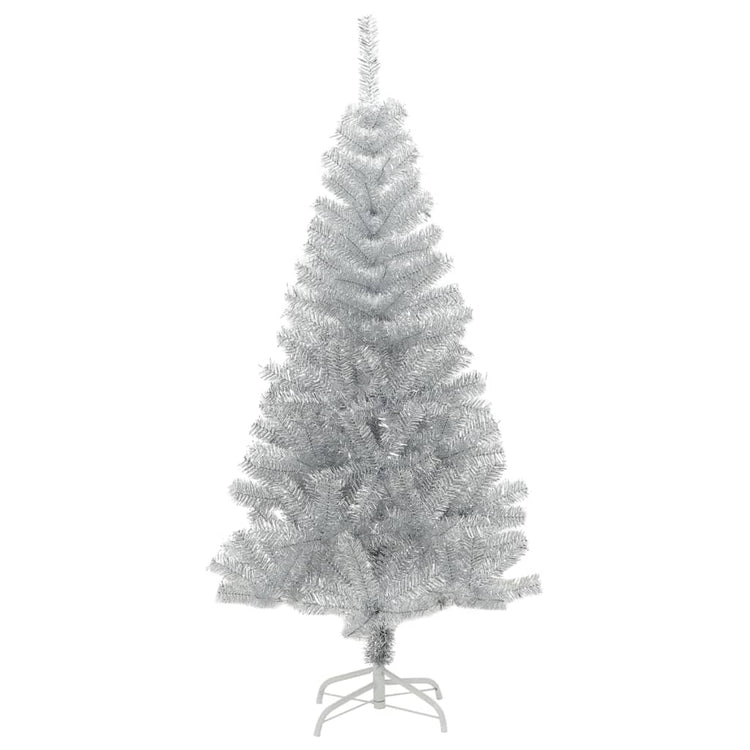 VidaXL Kunstkerstboom met standaard 150 cm PET zilverkleurig