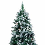Vidaxl kunstkerstboom met dennenappels en witte sneeuw 240 cm - afbeelding 2