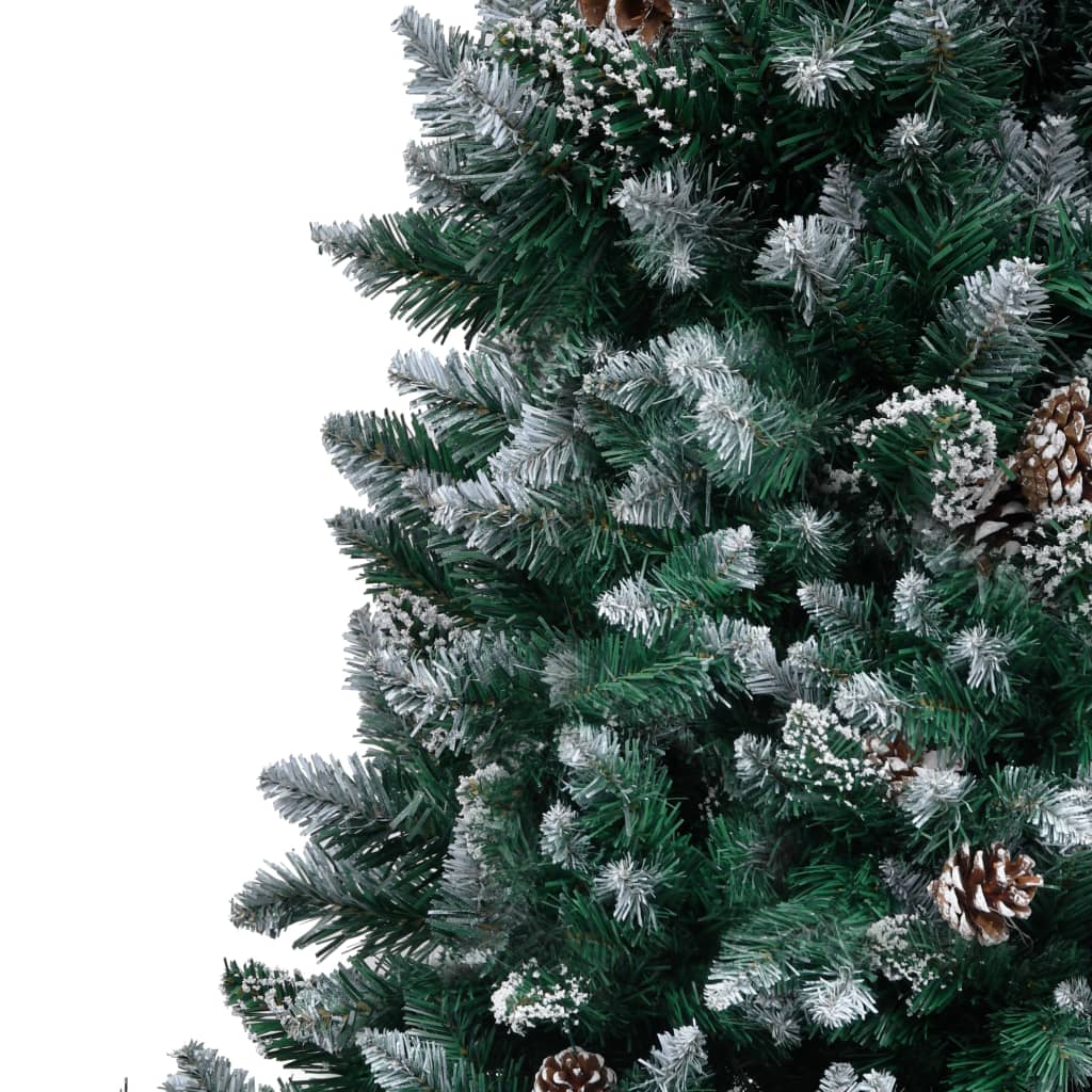 Vidaxl kunstkerstboom met dennenappels en witte sneeuw 240 cm