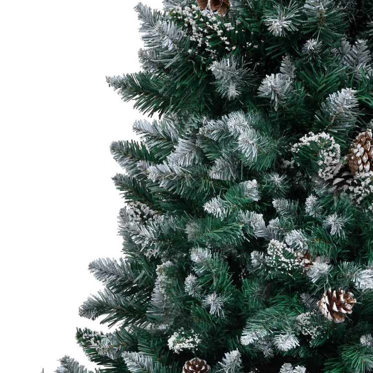 Vidaxl kunstkerstboom met dennenappels en witte sneeuw 240 cm
