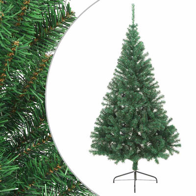 Vidaxl kunstkerstboom met standaard half 180 cm pvc groen