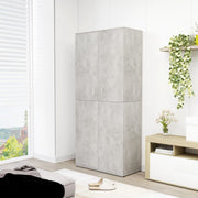 VidaXL Schoenenkast 80x39x178 cm bewerkt hout betongrijs - afbeelding 1