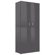 VidaXL Schoenenkast 80x39x178 cm bewerkt hout hoogglans grijs - afbeelding 2