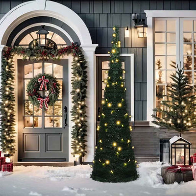 Vidaxl kunstkerstboom met verlichting pop-up 150 cm groen