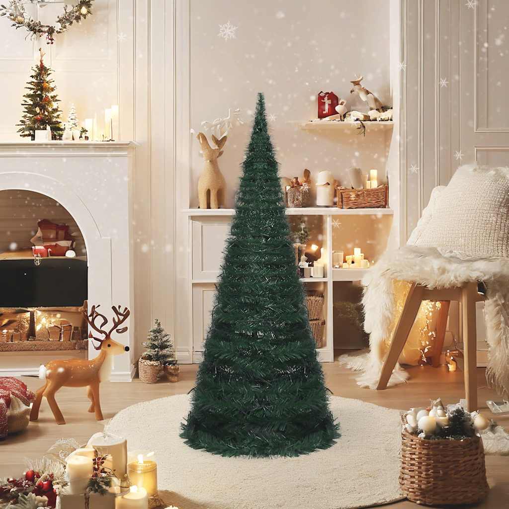 Vidaxl kunstkerstboom met verlichting pop-up 150 cm groen