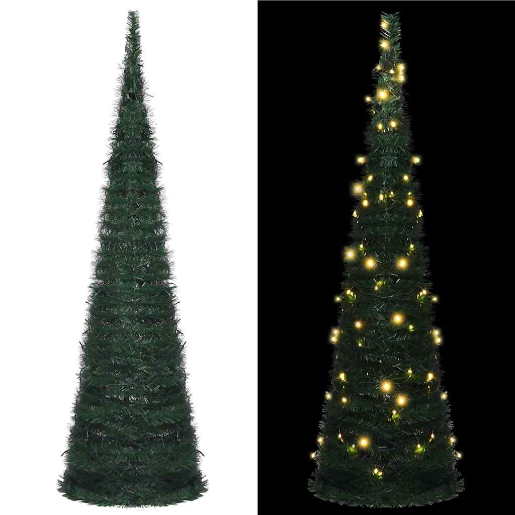 Vidaxl kunstkerstboom met verlichting pop-up 210 cm groen