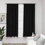 Vidaxl gordijnen linnen verduisterend haken 2 st 140x175 cm antraciet - afbeelding 1