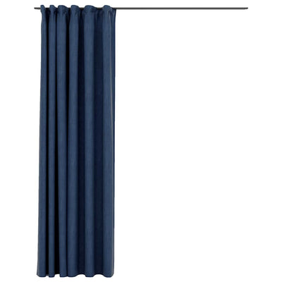 Vidaxl gordijn linnen-look verduisterend met haken 290x245 cm blauw