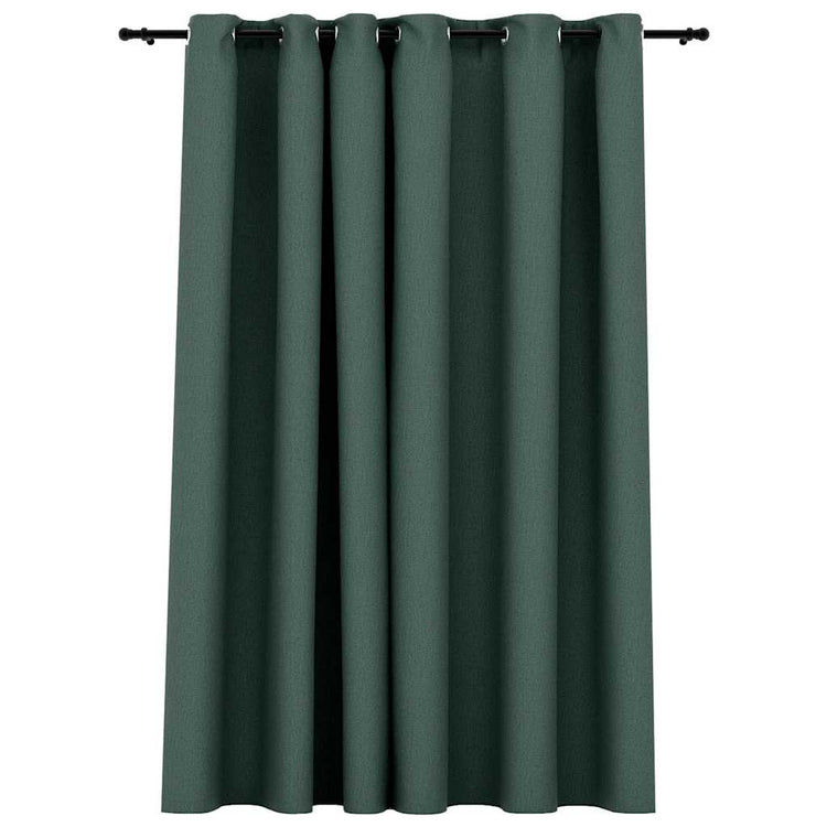 Vidaxl gordijn linnen-look verduisterend met ogen 290x245 cm groen