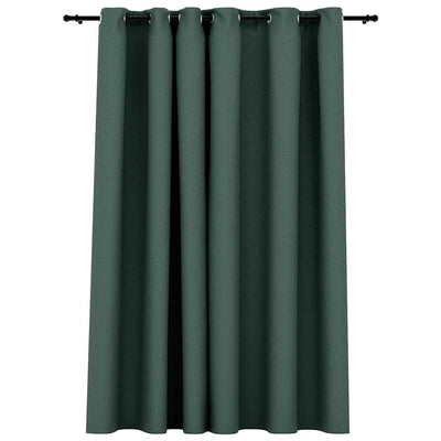 Vidaxl gordijn linnen-look verduisterend met ogen 290x245 cm groen