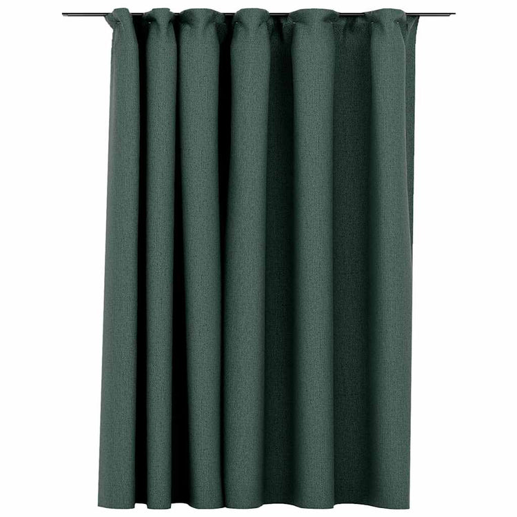 Vidaxl gordijn linnen-look verduisterend met haken 290x245 cm groen
