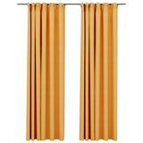 Vidaxl gordijnen linnen-look verduisterend haken 2 st 140x245 cm geel - afbeelding 2
