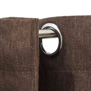 Vidaxl gordijnen linnen-look verduisterend ogen 2 st 140x245 cm taupe - afbeelding 3