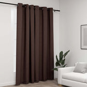 Vidaxl gordijn linnen-look verduisterend met ogen 290x245 cm taupe - afbeelding 1