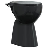 Vidaxl randloos toilet 7 cm extra hoogte soft-close keramiek zwart - afbeelding 2