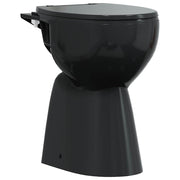 Vidaxl randloos toilet 7 cm extra hoogte soft-close keramiek zwart - afbeelding 2