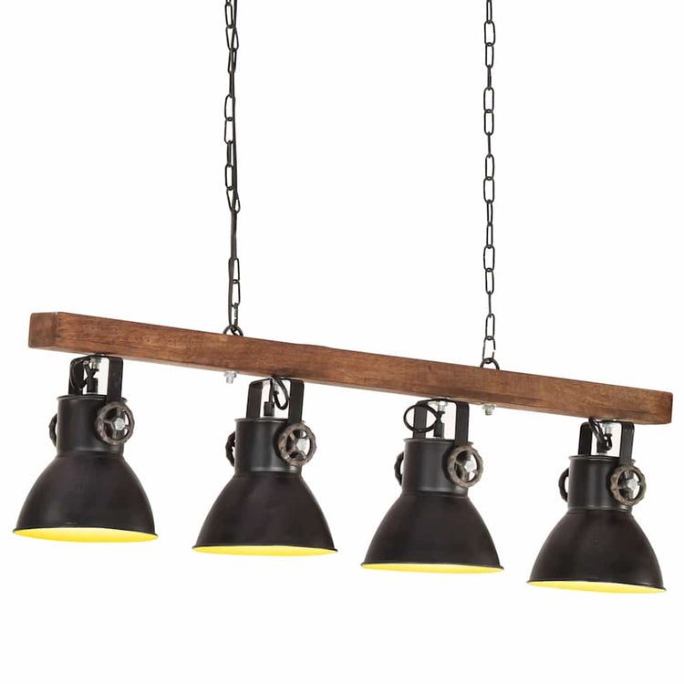 Vidaxl plafondlamp industrieel e27 mangohout zwart