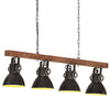 Vidaxl plafondlamp industrieel e27 mangohout zwart