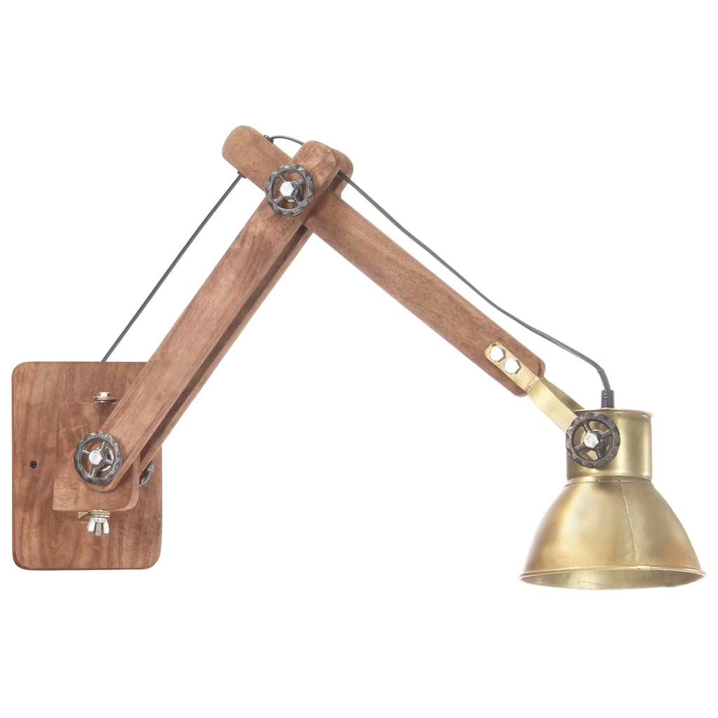 Vidaxl wandlamp industrieel rond e27 messingkleurig