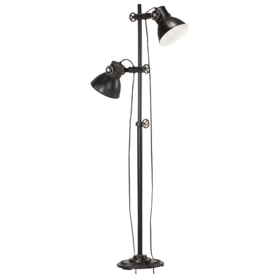 Vidaxl vloerlamp met 2 lampenkappen e27 gietijzer zwart