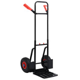 Vidaxl steekwagen telescopisch 200 kg zwart en rood - afbeelding 1