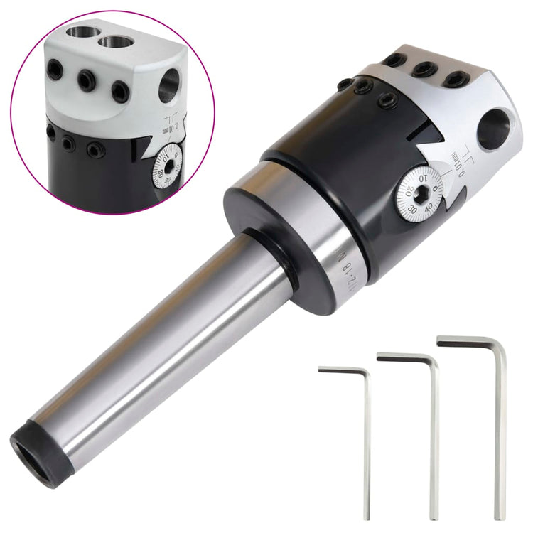 Vidaxl f1-12 boorkop met mt3-m12 boorschacht voor draaibanken 50 mm