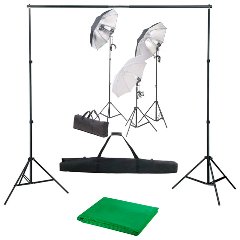 VidaXL Fotostudioset met verlichtingsset en achtergrond