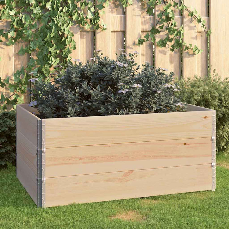 Vidaxl 3 st plantenbakken verhoogd 80x120 cm massief grenenhout