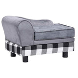 Vidaxl hondenbank 57x34x36 cm pluche grijs - afbeelding 2