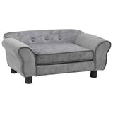 Vidaxl hondenbank 72x45x30 cm pluche grijs - afbeelding 1