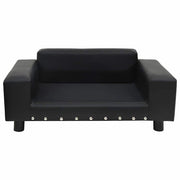 Vidaxl hondenbank 81x43x31 cm pluche en kunstleer zwart - afbeelding 2