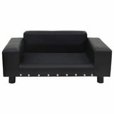 Vidaxl hondenbank 81x43x31 cm pluche en kunstleer zwart - afbeelding 2