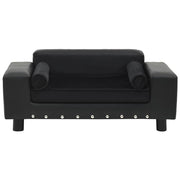 Vidaxl hondenbank 81x43x31 cm pluche en kunstleer zwart - afbeelding 3