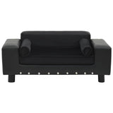Vidaxl hondenbank 81x43x31 cm pluche en kunstleer zwart - afbeelding 3