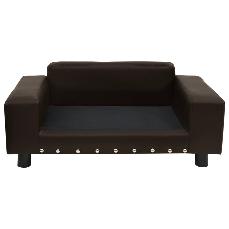 Vidaxl hondenbank 81x43x31 cm pluche en kunstleer bruin
