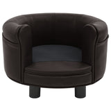 Vidaxl hondenbank 48x48x32 cm pluche en kunstleer bruin - afbeelding 3