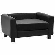 Vidaxl hondenbank 60x43x30 cm pluche en kunstleer zwart - afbeelding 2