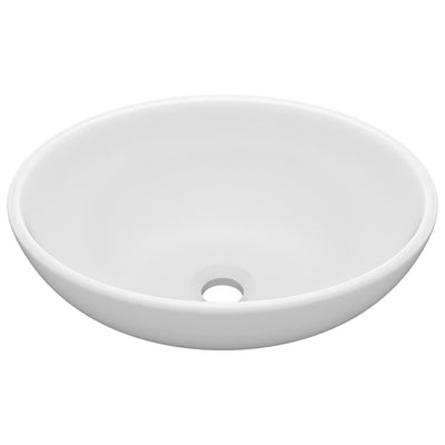 Vidaxl wastafel ovaal 40x33 cm keramiek matwit
