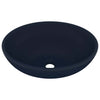 Vidaxl wastafel ovaal 40x33 cm keramiek mat donkerblauw