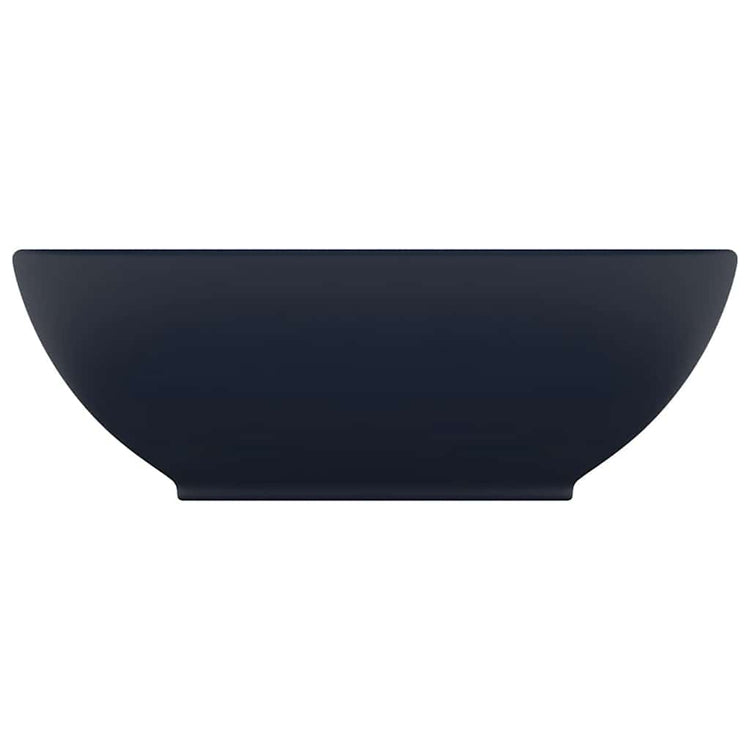 Vidaxl wastafel ovaal 40x33 cm keramiek mat donkerblauw