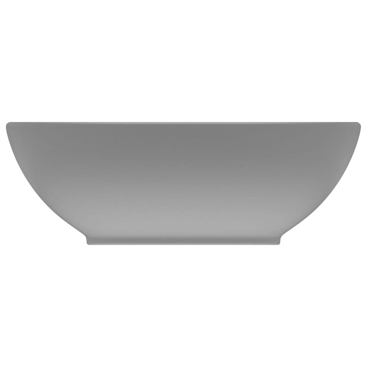 Vidaxl wastafel ovaal 40x33 cm keramiek mat lichtgrijs