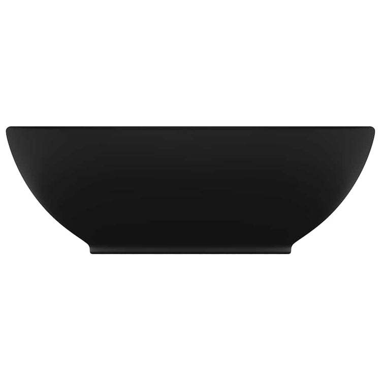 Vidaxl wastafel ovaal 40x33 cm keramiek matzwart