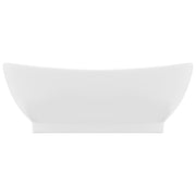 Vidaxl wastafel met overloop ovaal 58,5x39 cm keramiek matwit - afbeelding 3