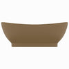 Vidaxl wastafel met overloop ovaal 58,5x39 cm keramiek matcrème
