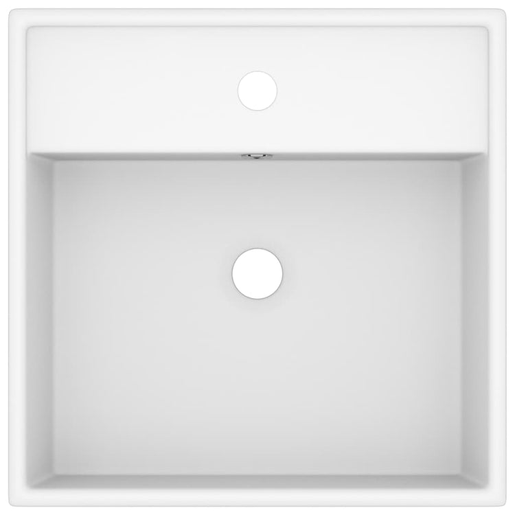 Vidaxl wastafel met overloop vierkant 41x41 cm keramiek matwit