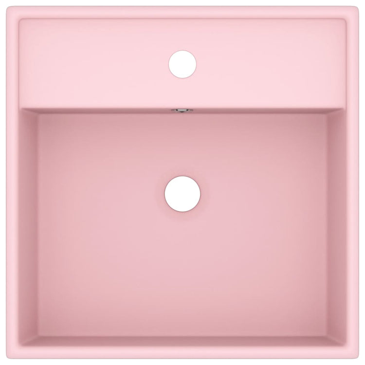 Vidaxl wastafel met overloop vierkant 41x41 cm keramiek matroze