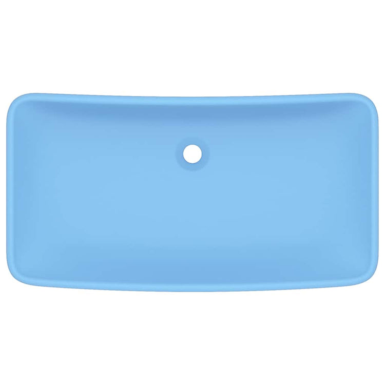 Vidaxl wastafel rechthoekig 71x38 cm keramiek mat lichtblauw