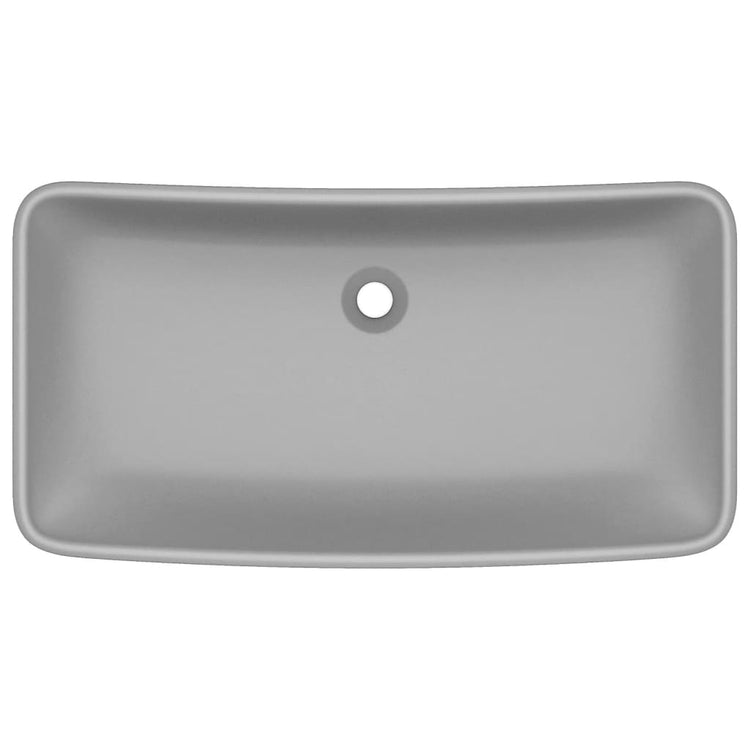 Vidaxl wastafel rechthoekig 71x38 cm keramiek mat lichtgrijs