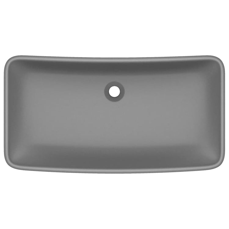 Vidaxl wastafel rechthoekig 71x38 cm keramiek mat donkergrijs