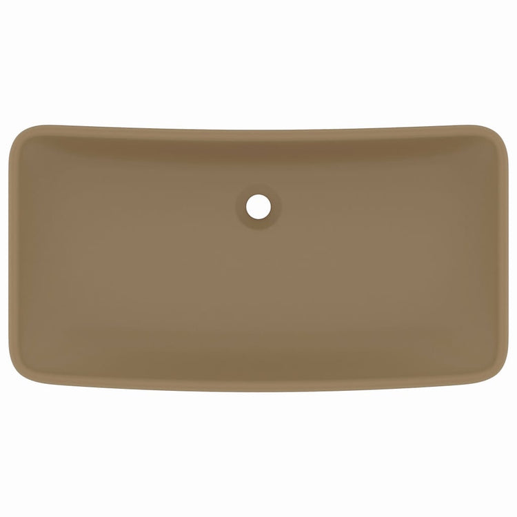 Vidaxl wastafel rechthoekig 71x38 cm keramiek matcrème
